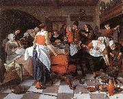 Jan Steen Celebrating the Birth oil painting
